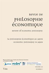 Revue de philosophie économique, n° 20-1. La philosophie économique au Japon. Economic philosophy in Japan