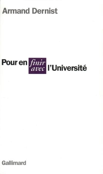 Pour en finir avec l'université