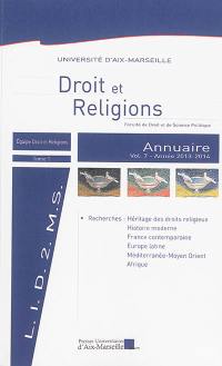 Droit et religions, annuaire, n° 7. Année 2013-2014