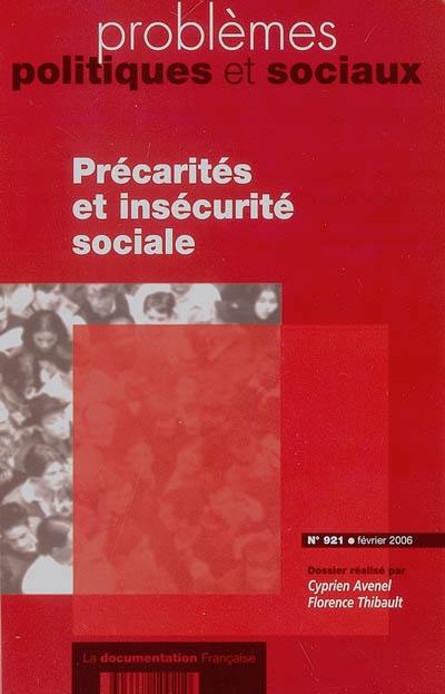 Problèmes politiques et sociaux, n° 921. Précarités et insécurité sociale