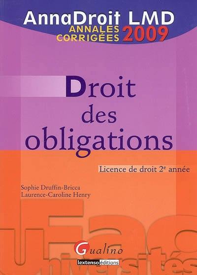 Droit des obligations : licence de droit 2e année : annales corrigées