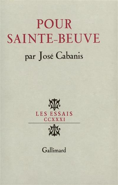 Pour Sainte-Beuve