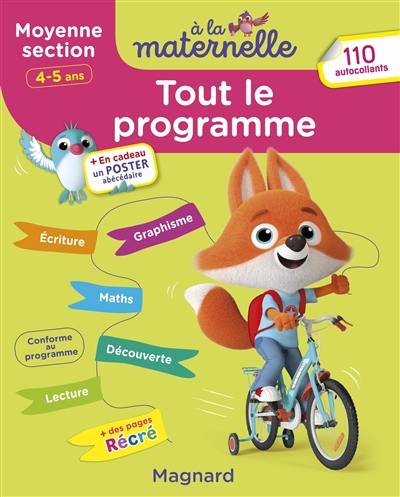 A la maternelle, moyenne section, 4-5 ans : tout le programme