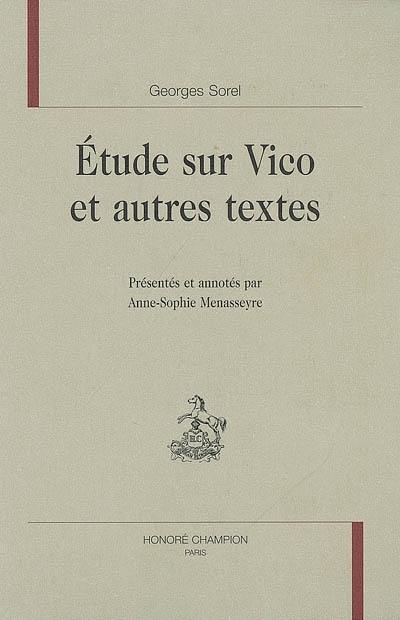 Etude sur Vico et autres textes