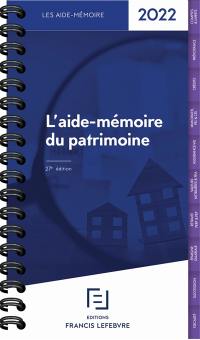 L'aide-mémoire du patrimoine : 2022