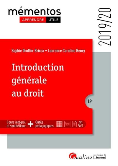 Introduction générale au droit : 2019-20