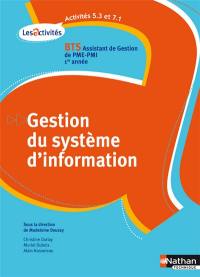 Gestion du système d'information, A5.3-A7.1, BTS 1re année, assistant de gestion PME-PMI 1 : nouveau référentiel