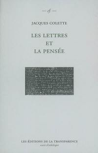 Les lettres et la pensée