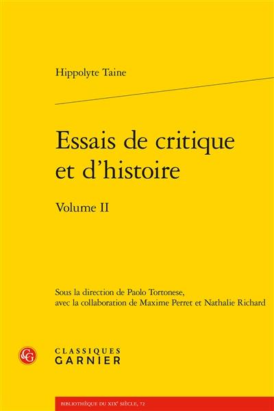 Essais de critique et d'histoire. Vol. 2