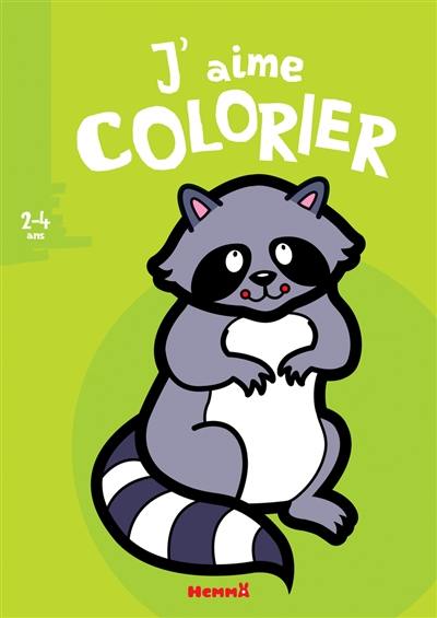 J'aime colorier, 2-4 ans : raton laveur