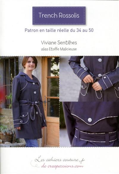 Trench Rossolis : patron en taille réelle du 34 au 50