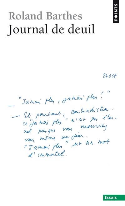 Journal de deuil : 26 octobre 1977-15 septembre 1979