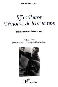 Il'f et Petrov témoins de leur temps : stalinisme et littérature