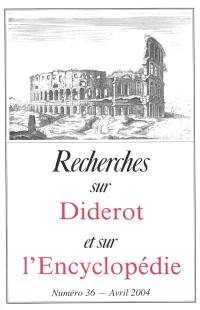 Recherches sur Diderot et sur l'Encyclopédie, n° 36