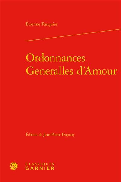 Ordonnances generalles d'amour