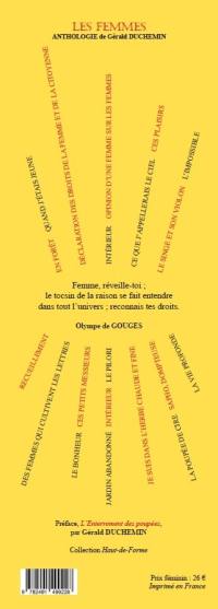 Les femmes : quelques écrivaines célèbres, mais surtout celles oubliées, dédaignées, ici proposées et défendues