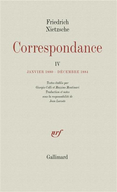 Correspondance. Vol. 4. Janvier 1880-décembre 1884