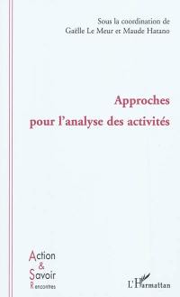 Approches pour l'analyse des activités