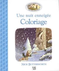 Une nuit enneigée : livre de coloriage