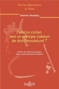 L'amicus curiae, vers un principe commun de droit procédural ?