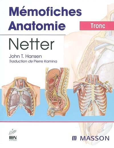 Mémofiches anatomie Netter : tronc