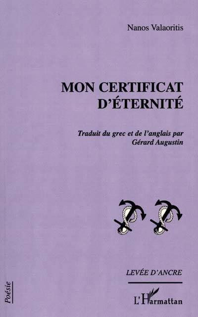 Mon certificat d'éternité