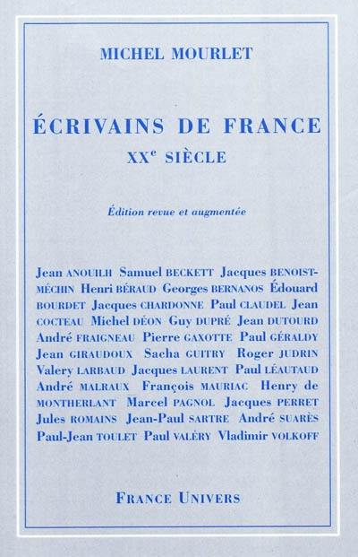 Ecrivains de France, XXe siècle