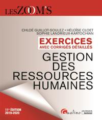 Gestion des ressources humaines : exercices avec corrigés détaillés : 2019-2020