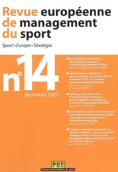 Revue européenne de management du sport, n° 14