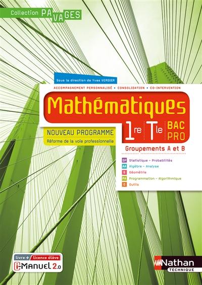 Mathématiques 1re, terminale bac pro groupements A et B : nouveau programme, réforme de la voie professionnelle