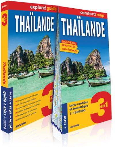 Thaïlande : 3 en 1 : guide + atlas + carte