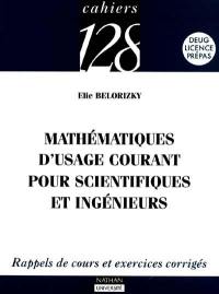 Mathématiques d'usage courant pour scientifiques et ingénieurs