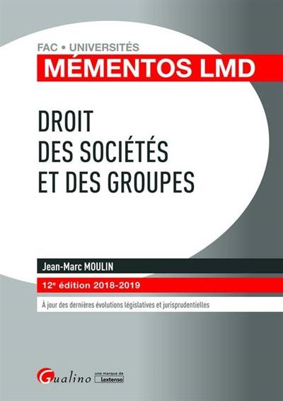 Droit des sociétés et des groupes : 2018-2019