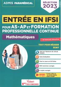 Entrée en IFSI pour AS-AP et formation professionnelle continue : mathématiques : sélection 2023