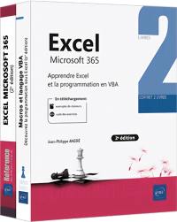 Excel Microsoft 365 : apprendre Excel et la programmation en VBA : coffret 2 livres