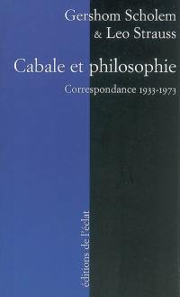 Cabale et philosophie : correspondance 1933-1973