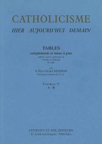 Catholicisme : hier, aujourd'hui, demain. Vol. 16-1. Tables, compléments et mises à jour : fascicule 75, A-B