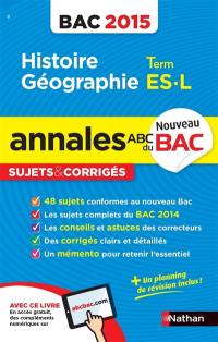 Histoire géographie, terminale ES, L : bac 2015