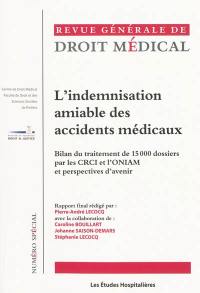 Revue générale de droit médical. L'indemnisation amiable des accidents médicaux : bilan du traitement de 15.000 dossiers par les CRCI et l'ONIAM et perspectives d'avenir