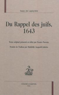 Du rappel des Juifs : 1643