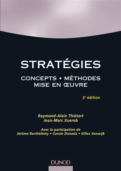 Stratégies : concepts, méthodes, mise en oeuvre