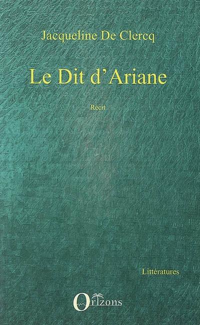 Le dit d'Ariane : récit