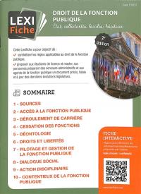 Droit de la fonction publique : Etat, collectivités locales, hôpitaux