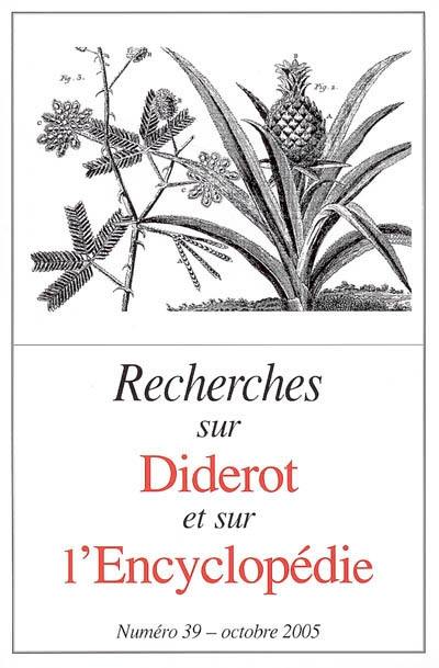 Recherches sur Diderot et sur l'Encyclopédie, n° 39