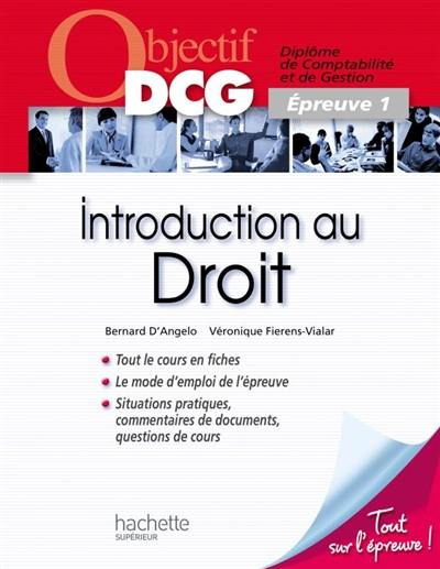 Introduction au droit : diplôme de comptabilité et de gestion, épreuve 1