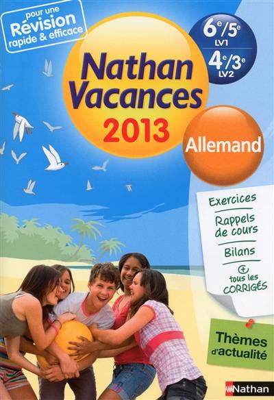 Nathan vacances 2013, 6e-5e LV1, 4e-3e LV2 : allemand