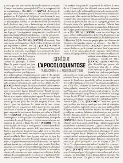 L'apocoloquintose de l'empereur Claude : pamphlet violent faisant suite à l'élimination physique d'un prince