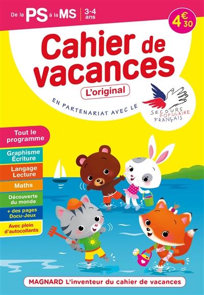 Cahier de vacances de la PS à la MS, 3-4 ans : tout le programme