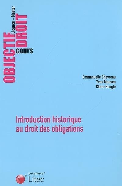 Introduction historique au droit des obligations