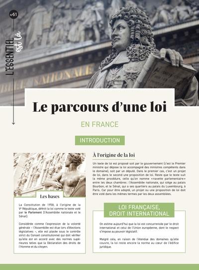 Le parcours d'une loi en France